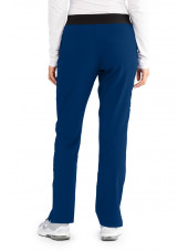 Pantalon médical femme, couleur bleu marine vue de dos, collection "Skechers" (SK202-)