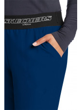 Pantalon médical femme, couleur bleu marine vue détail, collection "Skechers" (SK202-)