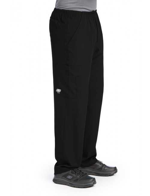Pantalon médical homme, couleur noir vue de côté, collection "Skechers" (SK0215-)