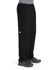 Pantalon médical homme, couleur noir vue de côté, collection "Skechers" (SK0215-)