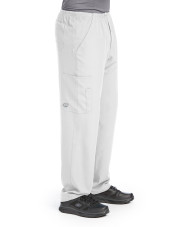 Pantalon médical homme, couleur blanc vue de côté, collection "Skechers" (SK0215-)