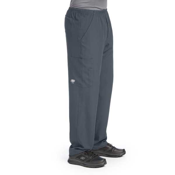 Pantalon médical homme, couleur gris anthracite vue de côté, collection "Skechers" (SK0215-)