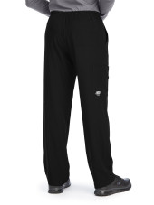 Pantalon médical homme, couleur noir vue de dos, collection "Skechers" (SK0215-)
