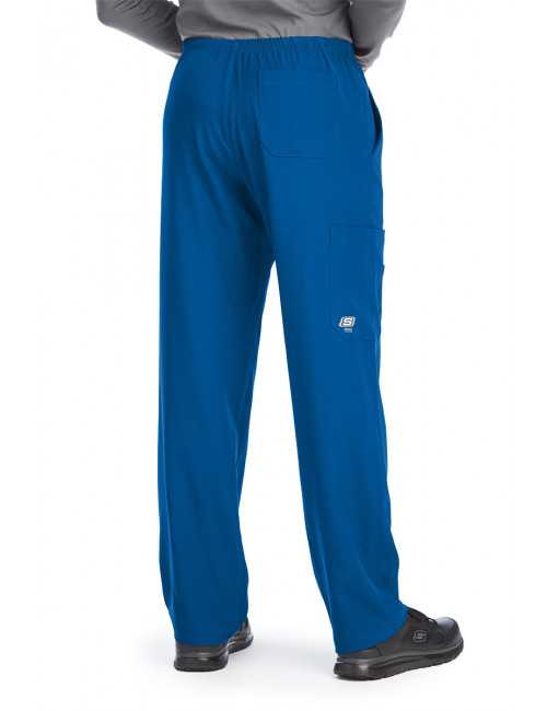 Pantalon médical homme, couleur bleu royal vue de dos, collection "Skechers" (SK0215-)