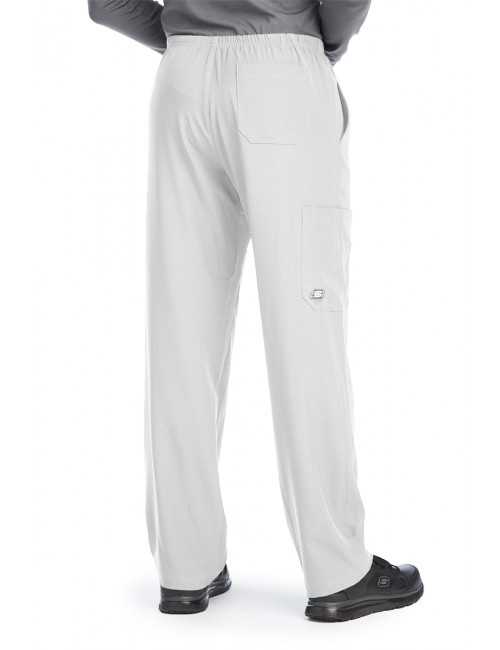Pantalon médical homme, couleur blanc vue de côté, collection "Skechers" (SK0215-)