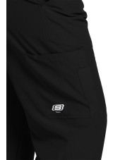 Pantalon médical homme, couleur noir vue de détail, collection "Skechers" (SK0215-)