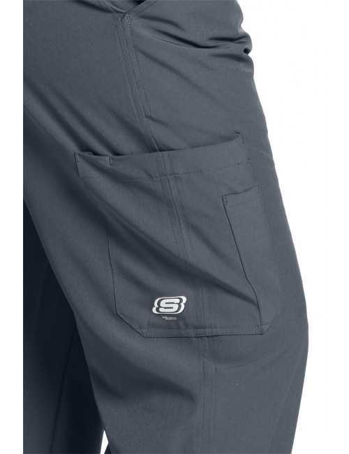 Pantalon médical homme, couleur gris anthracite vue de détail, collection "Skechers" (SK0215-)