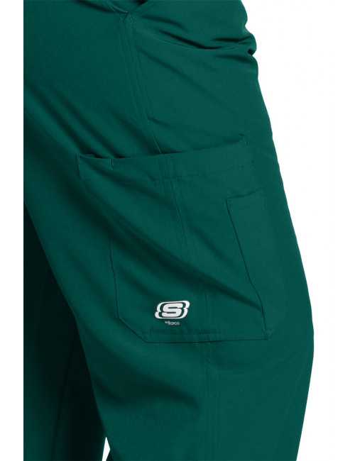 Pantalon médical homme, couleur vert chirurgien vue de détail, collection "Skechers" (SK0215-)