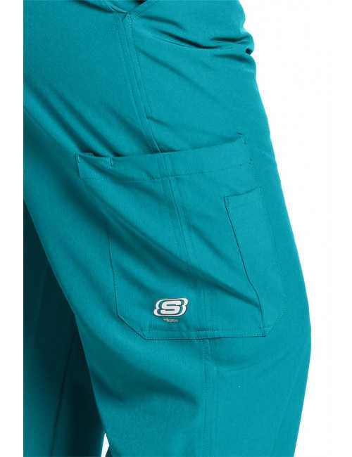 Pantalon médical homme, couleur bleu turquoise vue de détail, collection "Skechers" (SK0215-)