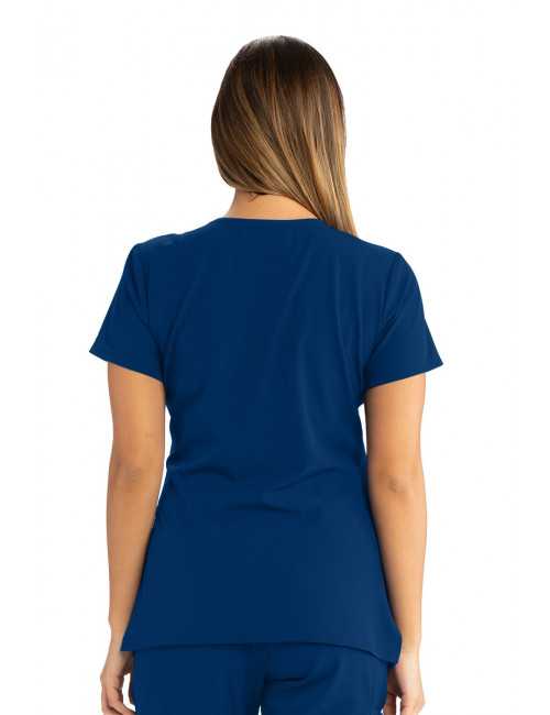Blouse médicale femme, couleur bleu marine vue de dos, collection "Skechers" (SK102-)
