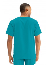 Blouse médicale homme, couleur teal blue vue de dos, collection "Skechers" (SKT020-)
