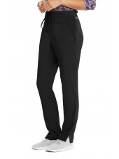 Pantalon médical femme, couleur noir vue de côté, collection "Barco One Wellness" (BWP506-)
