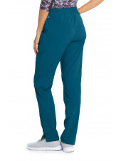 Pantalon médical femme, couleur vert caraïbe vue de dos, collection "Barco One Wellness" (BWP506-)