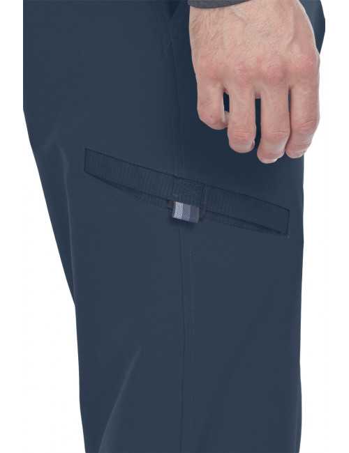 Pantalon médical homme, couleur gris anthracite vue de côté, collection "Barco One Wellness" (BWP508-)