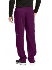Pantalon médical homme, couleur bordeaux vue de dos, collection "Grey's Anatomy Impact", Barco (0219-)