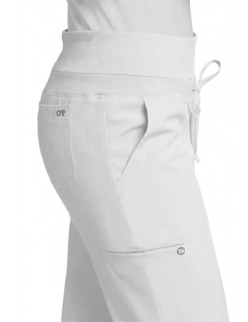 Pantalon médical femme, couleur blanc vue détail, Barco One (5206)