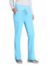Pantalon médical femme, couleur turquoise vue de face, Barco One (5206)