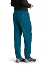 Pantalon médical homme, couleur vert caraibe vue de dos Barco One (0217)