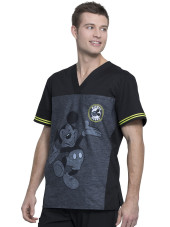 Blouse médicale imprimée "Mickey Be Yourself", vue de droite, Collection Tooniforms Disney (TF707)