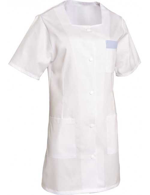 Blouse médicale Femme blanche manches courtes Marina, SNV (MARCP00000) vue modèle