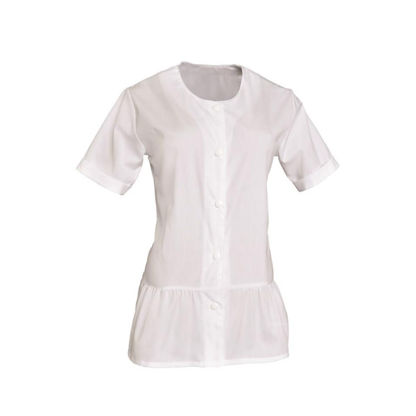 Blouse de travail Femme blanche Col rond Liz, SNV (LIZMCP000), vue face