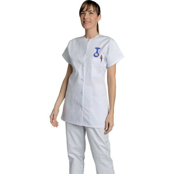 Blouse médicale Femme blanche manches courtes Colette, SNV (TCOCP000), vue modèle