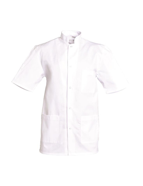 Blouse médicale Homme blanche manches courtes Coton Denis, SNV (DENCP00200) vue modèle