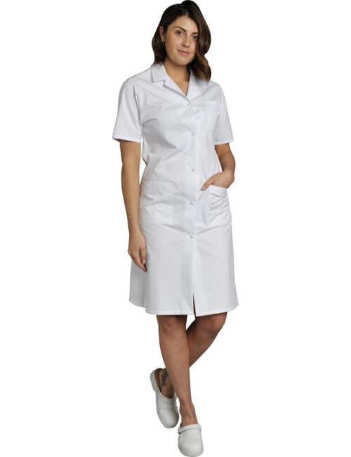 Blouse médicale Femme blanche manches courtes Coton Madona, SNV (MADCP00200) vue modèle