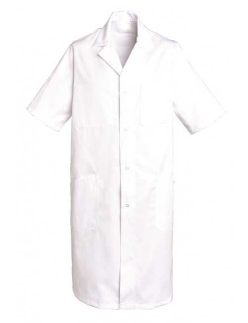 Blouse médicale Homme blanche manches courtes Coton Oscar, SNV (OSCARMC200) vue modèle 