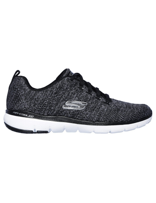 Baskets Femme Skechers Flex Appeal couleur noir vue ensemble (13077)