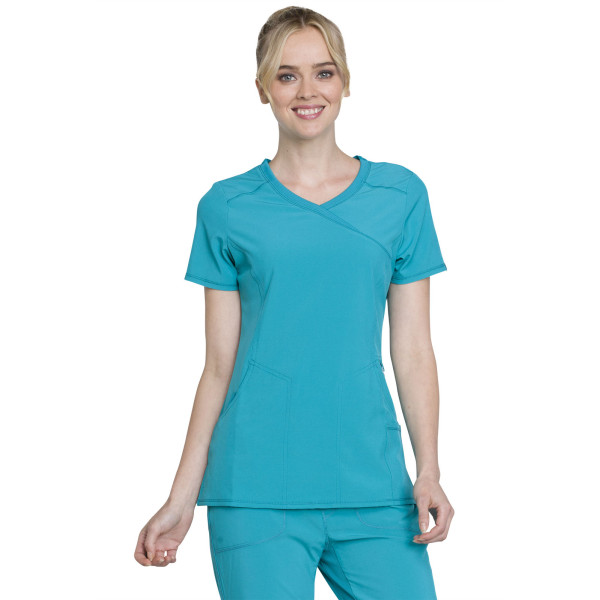 Cache-cœur femme antimicrobien, Cherokee collection "Infinity" (2625A), couleur teal, vue face