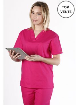 Blouse médicale Femme, Dickies, poche cœur, Collection "EDS signature" (83706), couleur fuchsia vue top vente