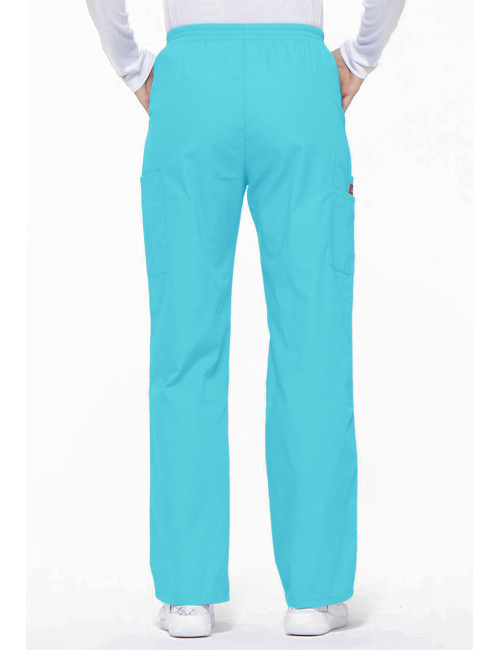 Pantalon médical Unisexe élastique, Dickies, Collection "EDS signature" (86106), couleur bleu turquoise, vue gauche