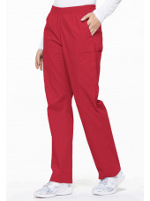 Pantalon médical Unisexe élastique, Dickies, Collection "EDS signature" (86106), couleur rouge, vue gauche