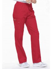 Pantalon médical Unisexe élastique, Dickies, Collection "EDS signature" (86106), couleur rouge, vue droit