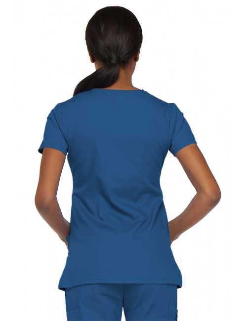 Blouse médicale Cache Coeur Femme, Dickies, collection "EDS signature" (85820), couleur bleu royal vue gauche