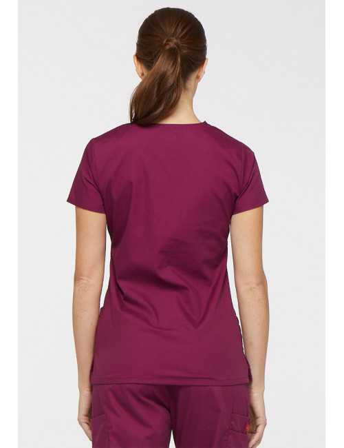 Blouse médicale Cache Coeur Femme, Dickies, collection "EDS signature" (85820), couleur bordeaux vue dos