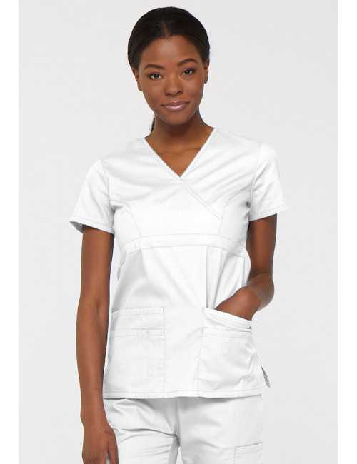 Blouse médicale Cache Coeur Femme, Dickies, collection "EDS signature" (85820), couleur blanc vue face