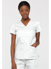Blouse médicale Cache Coeur Femme, Dickies, collection "EDS signature" (85820), couleur blanc vue face