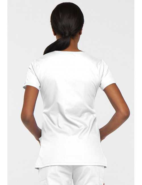 Blouse médicale Cache Coeur Femme, Dickies, collection "EDS signature" (85820), couleur blanc vue dos