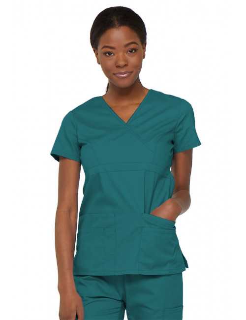 Blouse médicale Cache Coeur Femme, Dickies, collection "EDS signature" (85820), couleur teal blue vue face