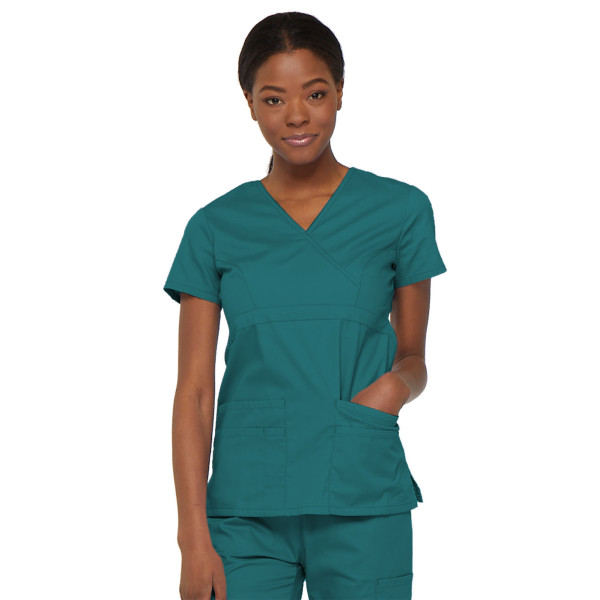 Blouse médicale Cache Coeur Femme, Dickies, collection "EDS signature" (85820), couleur teal blue vue face