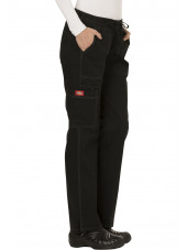 Pantalon médical Femme Cordon, Dickies, Collection "GenFlex" (DK100), couleur noir vue droit