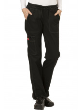 Pantalon médical Femme Cordon, Dickies, Collection "GenFlex" (DK100), couleur noir vue face