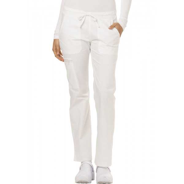 Pantalon médical Femme Cordon, Dickies, Collection "GenFlex" (DK100), couleur blanc vue face