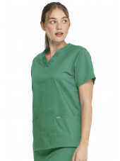 Blouse médicale 2 poches Femme, Dickies, Collection "Genuine" (GD640), couleur vert vue gauche