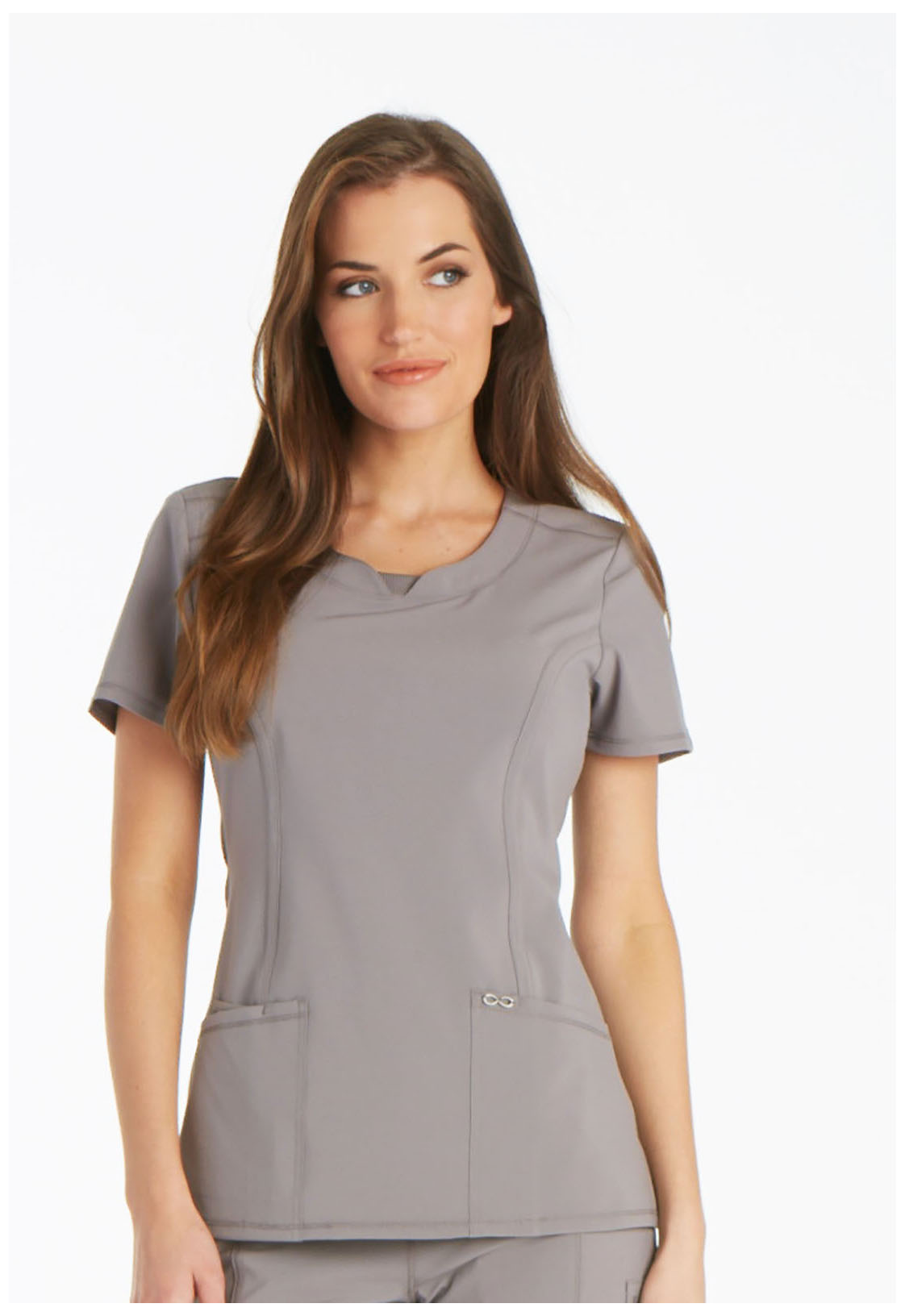 Bata médica antimicrobiana de cuello redondo (2624A) | Cherokee