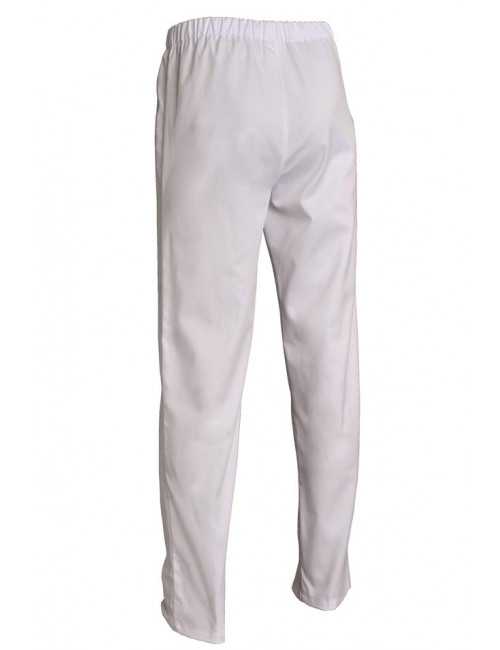 Pantalon médical blanc Poly/Coton Unisexe, SNV (ADLX00000) couleur blanc poly/coton face