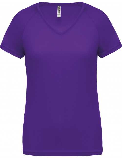 T-shirt de sport manches courtes col v femme PROACT (PA477)