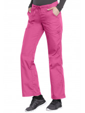 Pantalon médical Femme cordon et élastique, Cherokee Workwear Originals (4020), couleur rose vue coté gauche